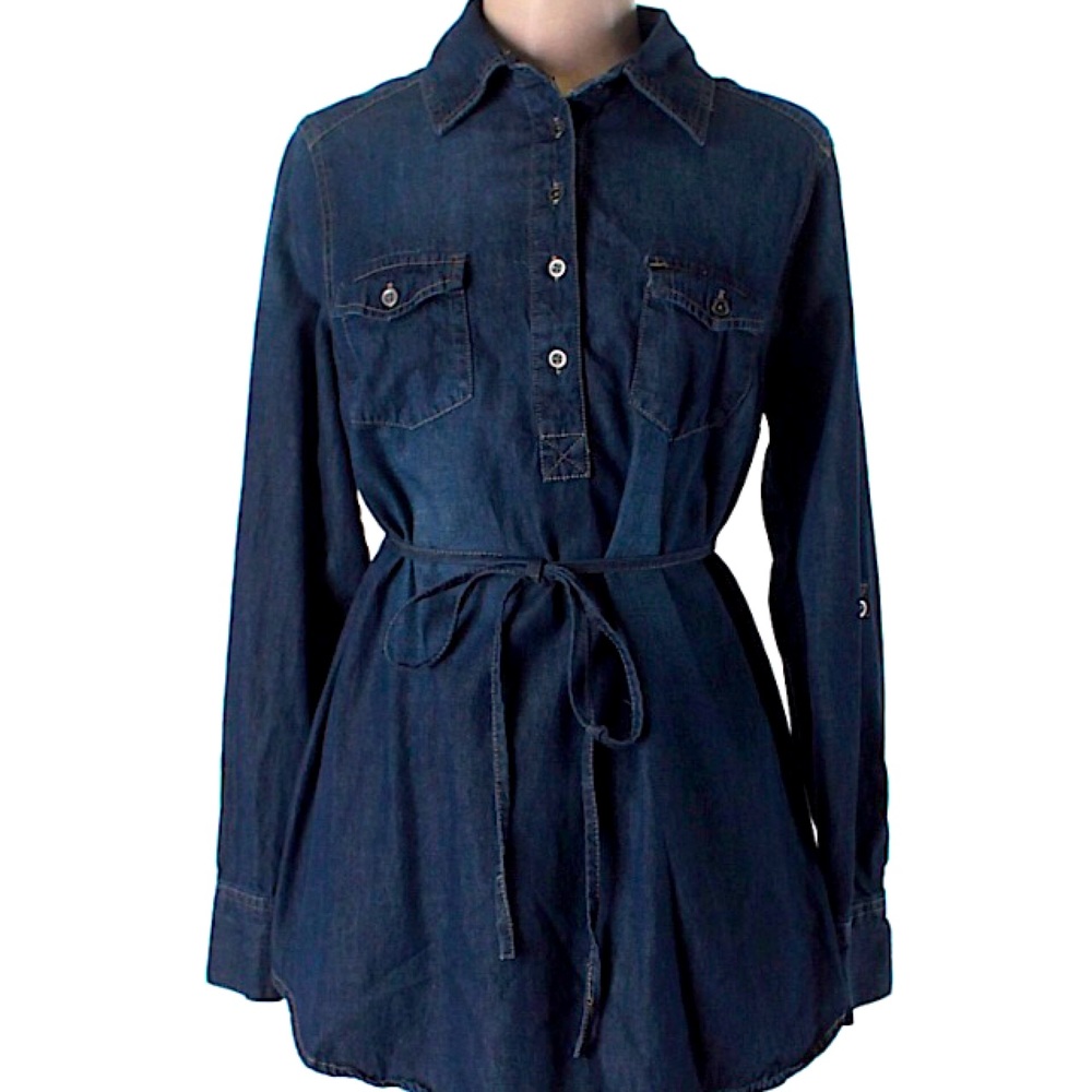 Denim maternity top